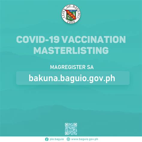 bakuna.baguio.gov.ph online registration masterlist|Baguio City to Open Vaccine Registration for Ages 12.